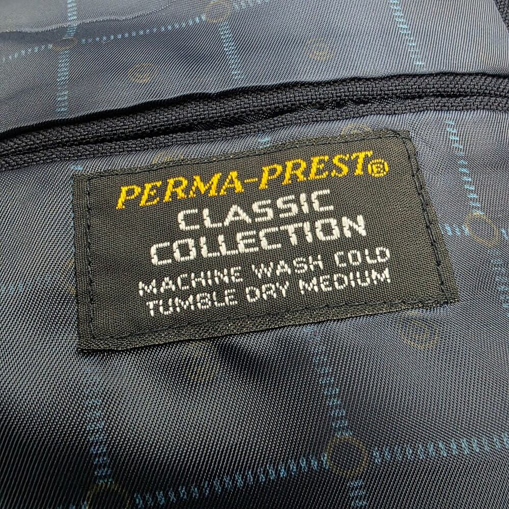 Vintage Perma-Prest Blazer Mens 46 Long Navy Gold Buttons USA Classic Collection - Picture 15 of 16